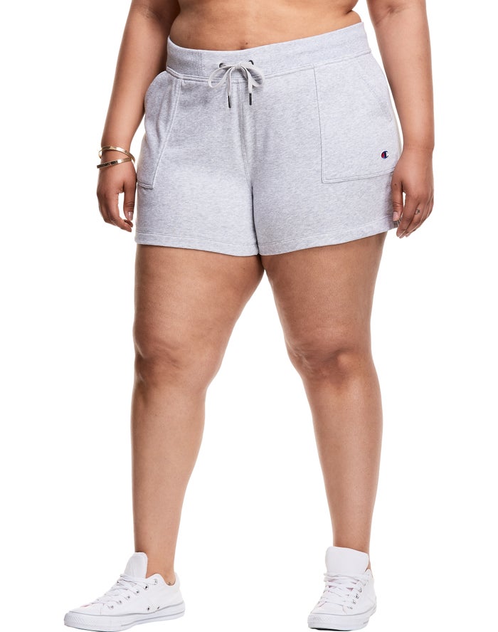 Champion Womens Shorts NZ - Plus Campus French Terry 3 Grey ( 2684-SNARC )